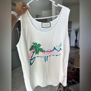 Gucci Hawaii Print oversized tank top in XS